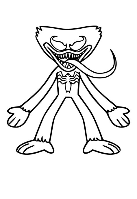 venom huggy wuggy coloring pages