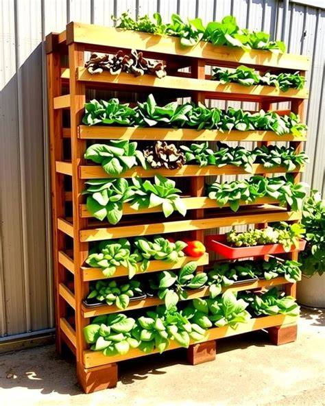 vertical pallet vegetable garden