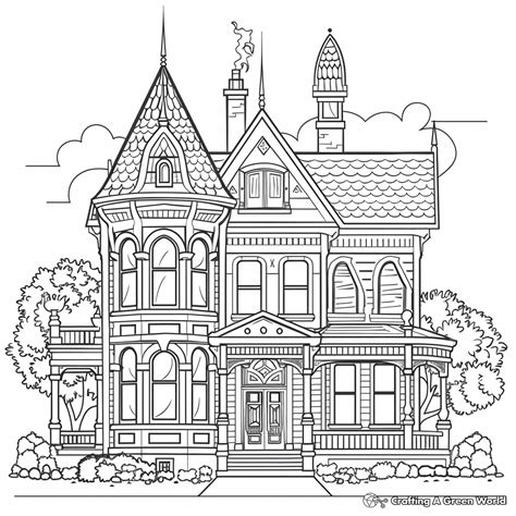 victorian house coloring pages