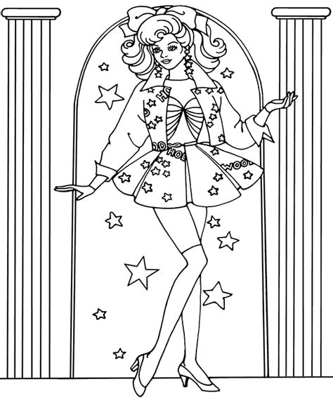 vintage barbie coloring pages