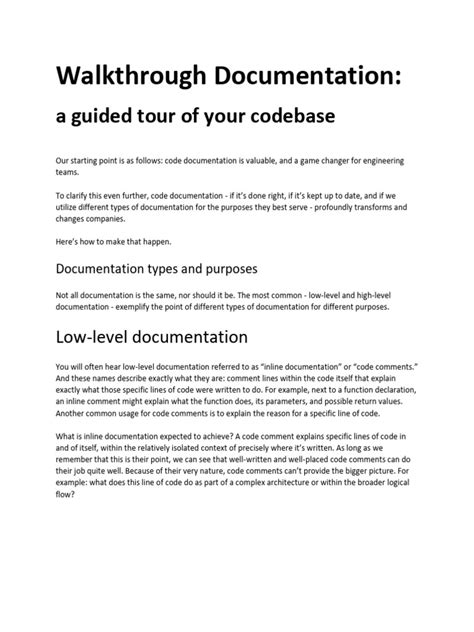 Walkthrough Documentation Example