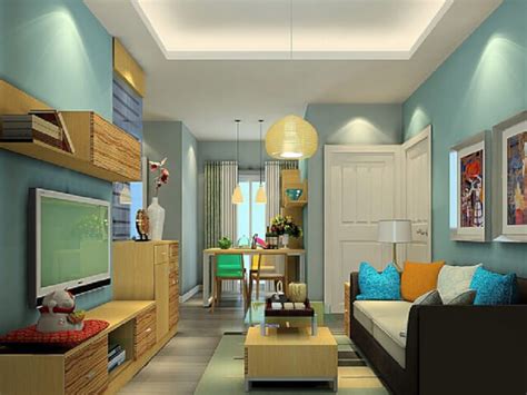 warna cerah untuk desain interior rumah minimalis 2 kamar tidur 3d