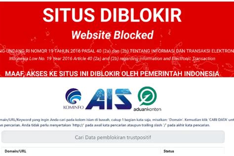 website diblokir indonesia
