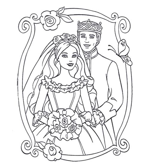 wedding barbie coloring pages