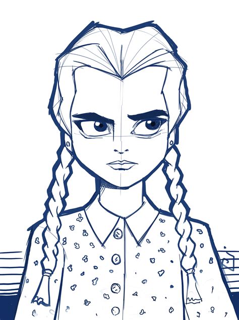 wednesday addams colouring pages
