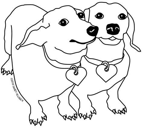 weiner dog coloring page