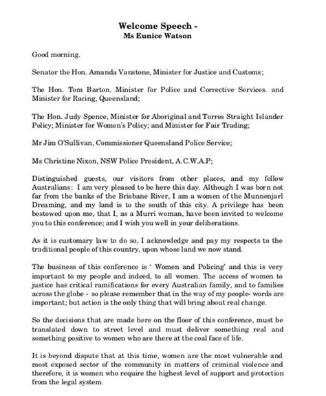 welcome address template