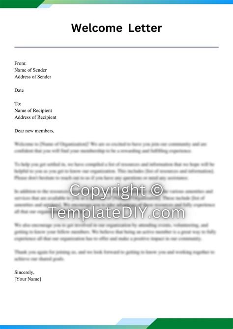 welcome note for new group members