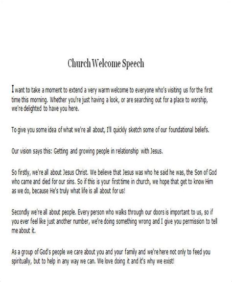 welcome speech for church graduation