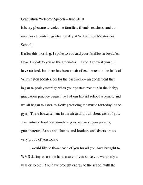 welcome speech for special assembly in school