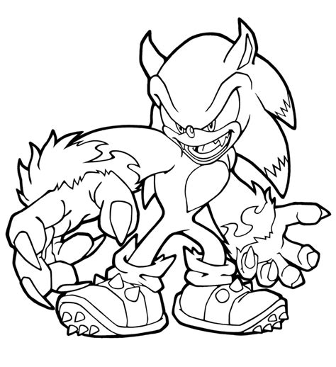 werehog sonic coloring pages