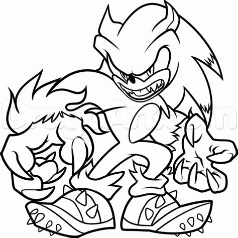 werewolf sonic coloring pages
