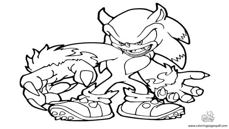 werewolf sonic coloring pages