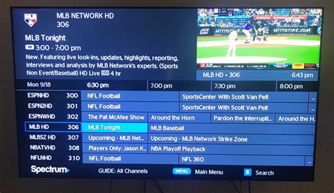 what channel is mlb network on spectrum tv