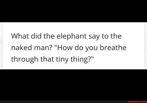 what did the elephant say to the man