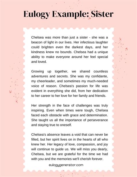 what do you say in a eulogy for your sister