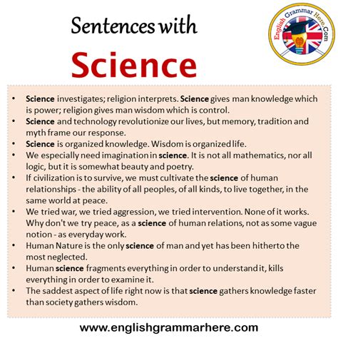 what is a sentence for science
