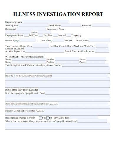 what is investigation report in hospital