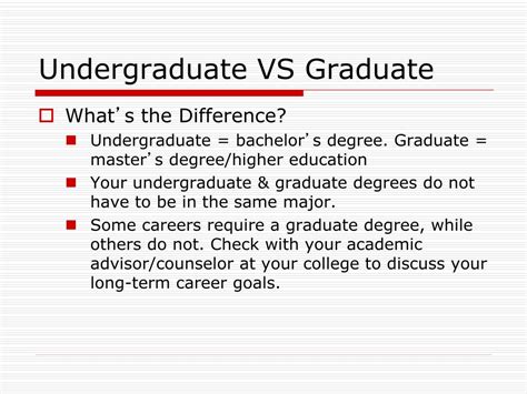 what is undergraduate degree vs graduate degree