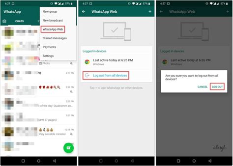 whatsapp web logout