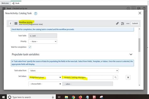 When Catalog Task Is Available Under Task Activity
