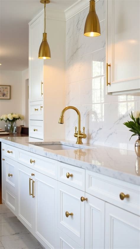 white cabinets gold hardware