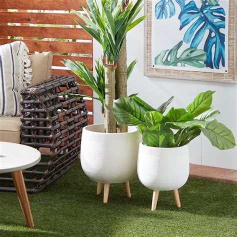 white flower pots indoor