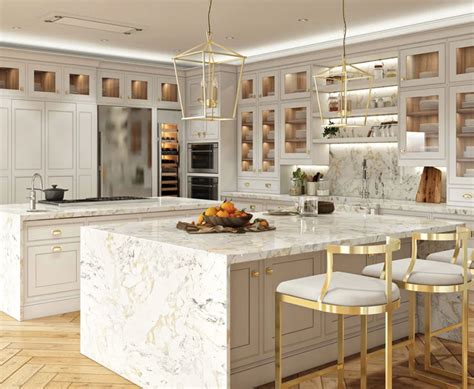 white gold kitchen