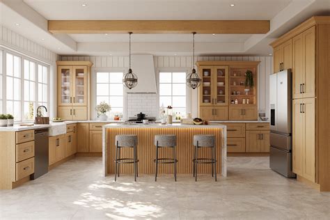 white oak shaker kitchen cabinets