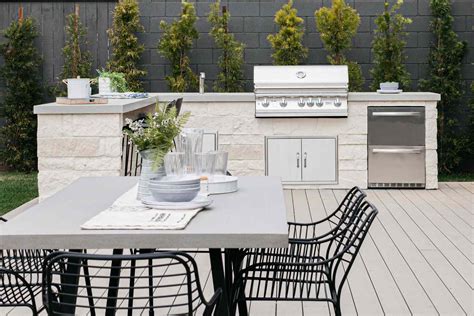 white outdoor kitchen