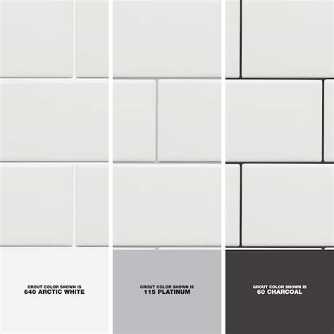 white tile with gray grout
