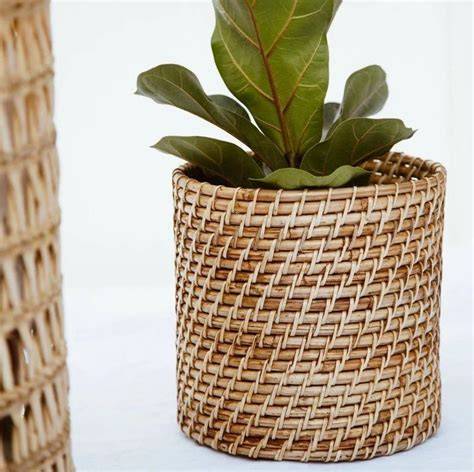 wicker pot planter