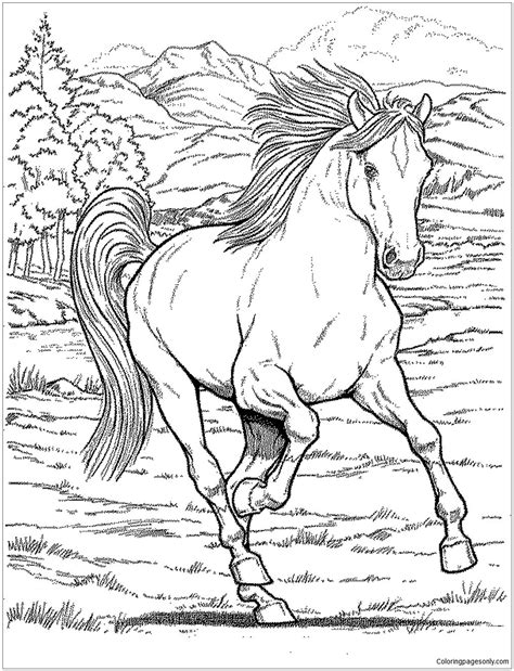 wild beautiful horse coloring pages