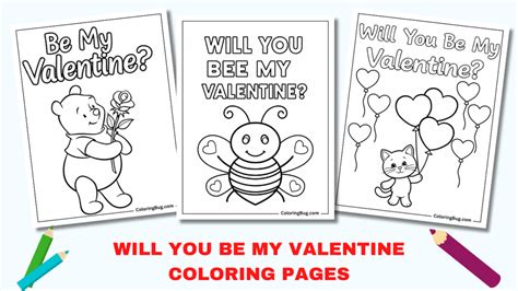 will you be my valentine coloring pages