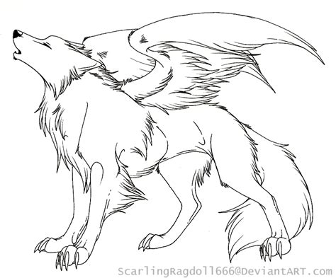 winged wolves coloring pages