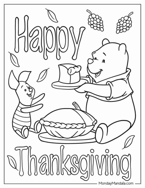 winnie the pooh thanksgiving coloring pages