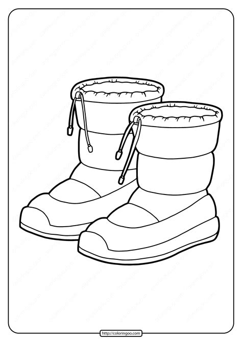 winter boots coloring pages