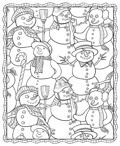 winter colouring pages for adults