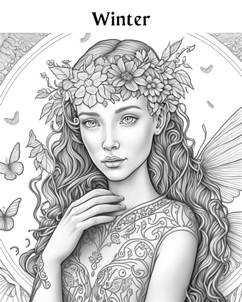 winter fairy coloring pages