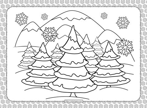 winter forest coloring pages