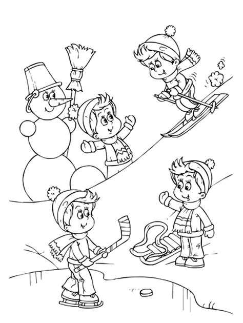 winter sports coloring pages