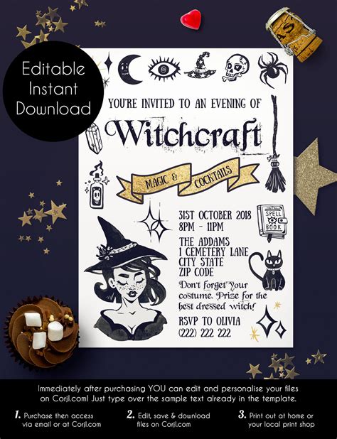 Witch Party Invitation Template