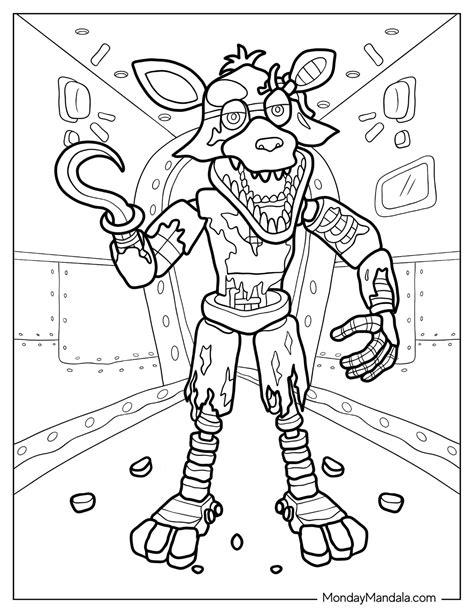 withered foxy coloring pages