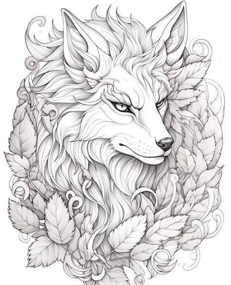 wolf coloring pages for adults