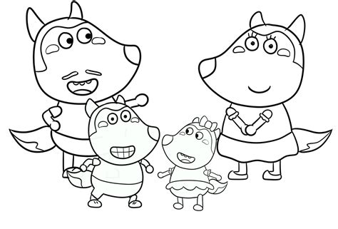 wolfoo family coloring pages