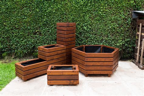 wooden planters outdoor