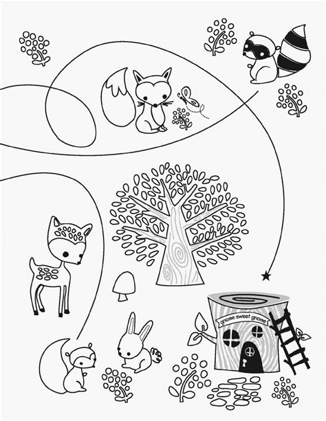 woodland creatures coloring pages