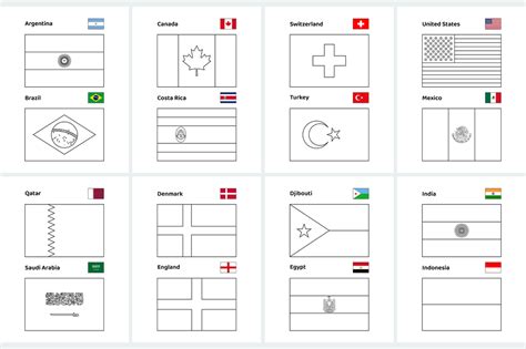 world flags colouring