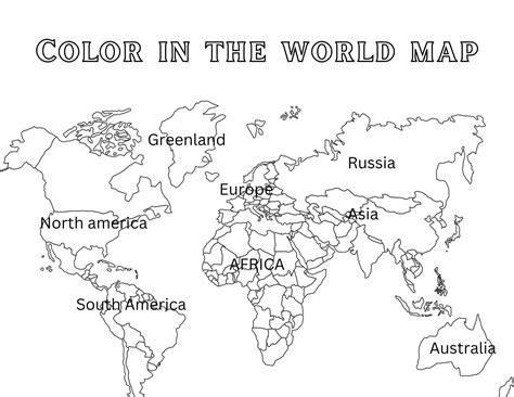 world map coloring sheet