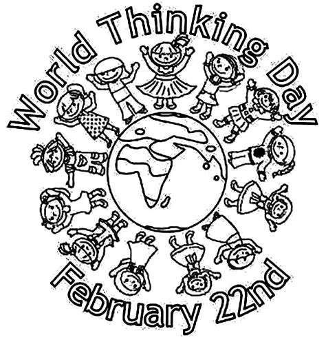 world thinking day coloring pages